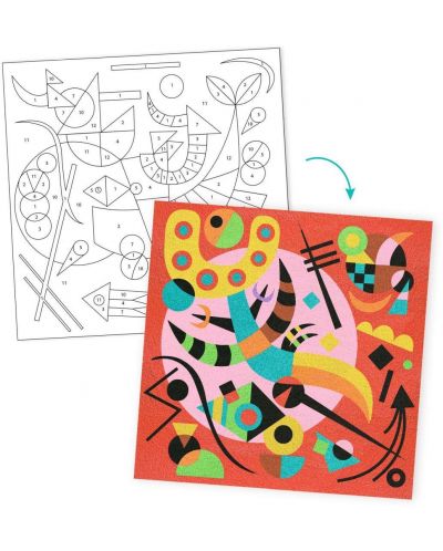 Оцветяване с пясък  илюстрации, вдъхновени от стила на VASSILY KANDINSKY - абстрактното изкуство - 3